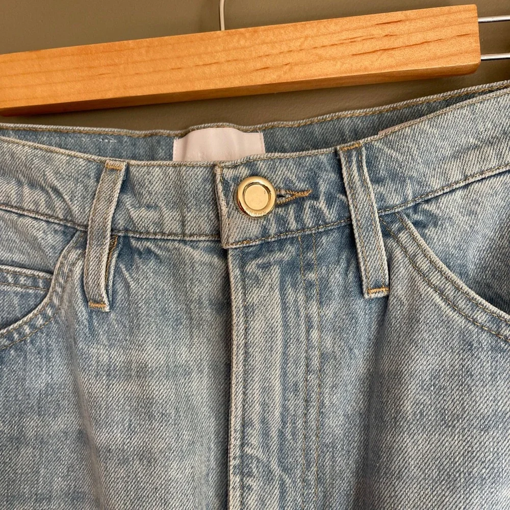 FRAME Le Italien Maxi‎ Skirt Denim Jean Skirt Size 29 Turin Wash Blue Chic Sexy